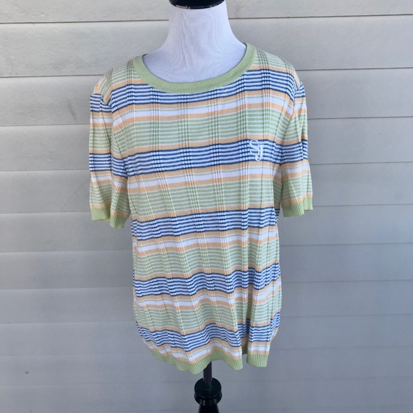 St. John Tops - St. John Sport Knit  Striped Top T Shirt  Sweater